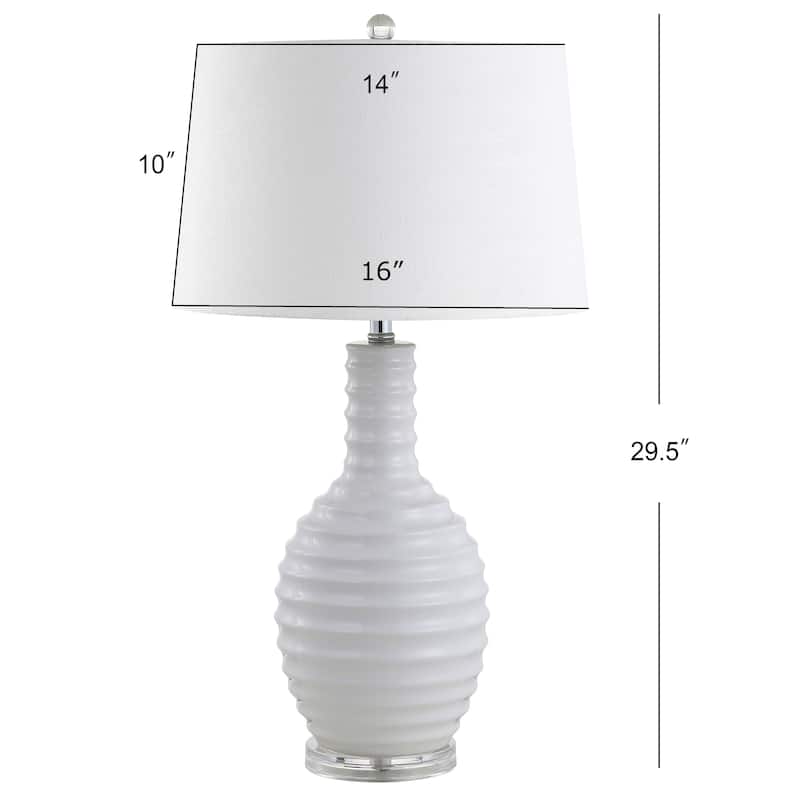Dallas 29.5" Ceramic LED Table Lamp, White by JONATHAN Y