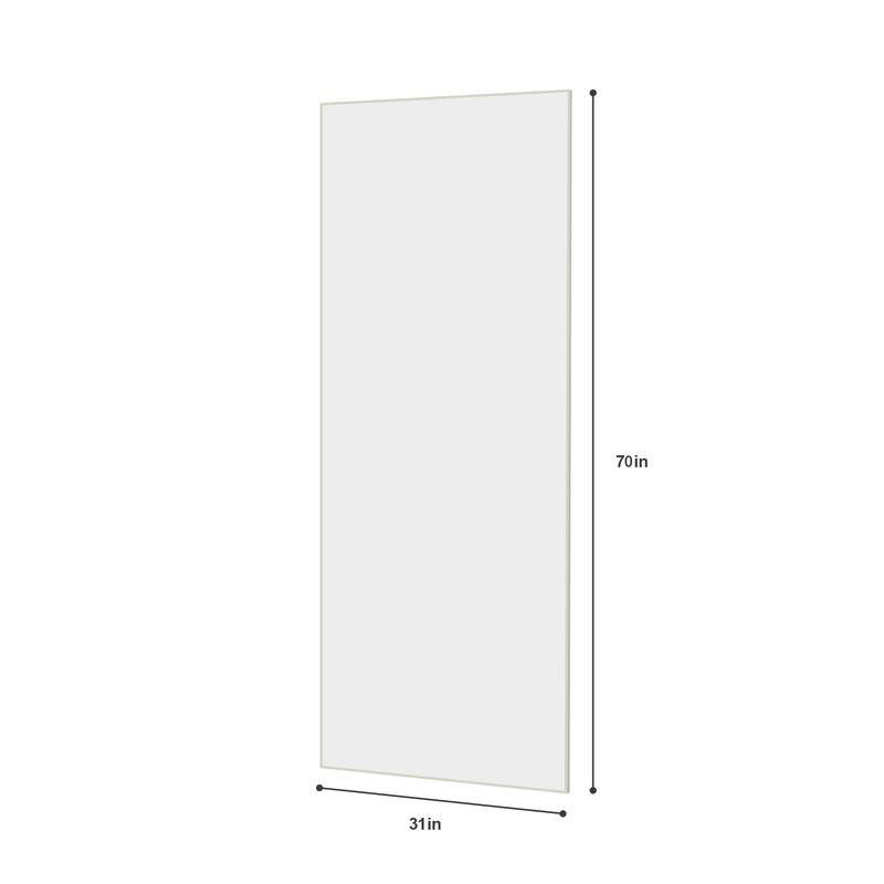 Full Length Mirror - White Aluminum Alloy Frame, Leaning/Wall Mounted, Shatter-Proof