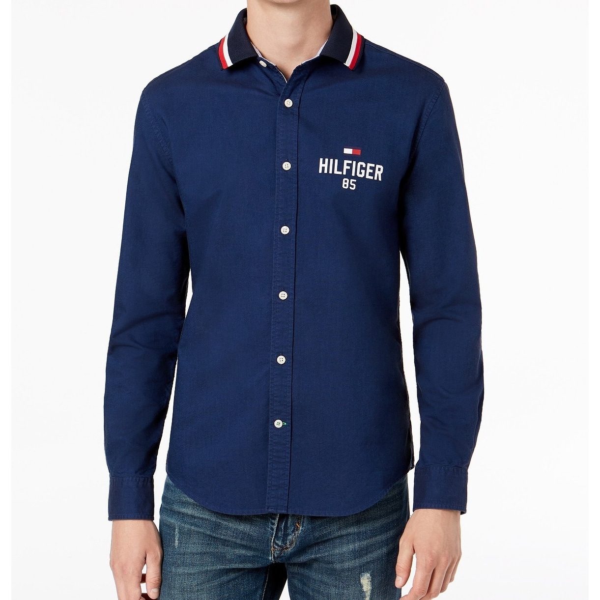 Flecha entrevista suizo Shop Tommy Hilfiger Blue Men Small S Button Down England Alan Slim Shirt -  Free Shipping On Orders Over $45 - Overstock - 28136577
