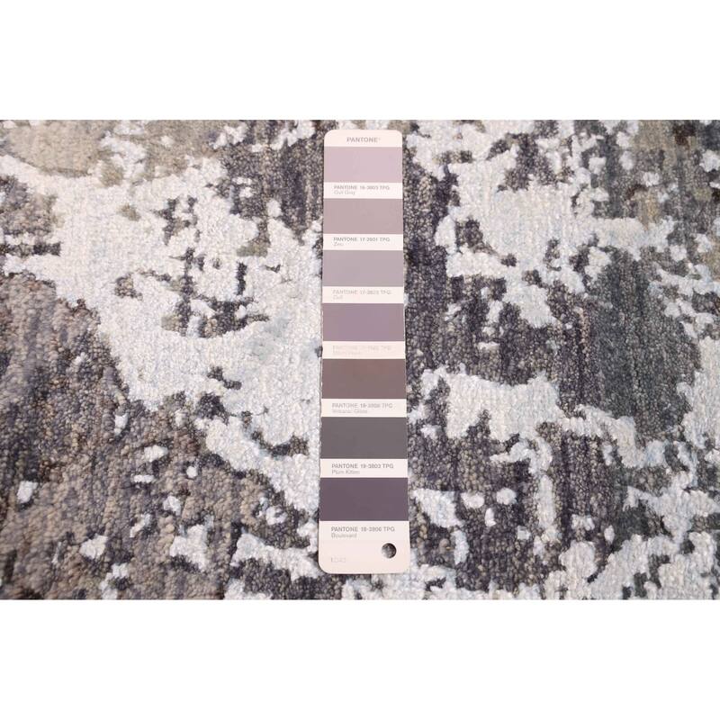 ECARPETGALLERY Hand-knotted Legacy Grey Silk, Wool Rug - 2'6 x 9'11