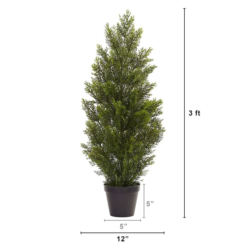 Mini Pine Tree Indoor Outdoor - 3 Ft Artificial Evergreen Holiday Decor - 3ft.