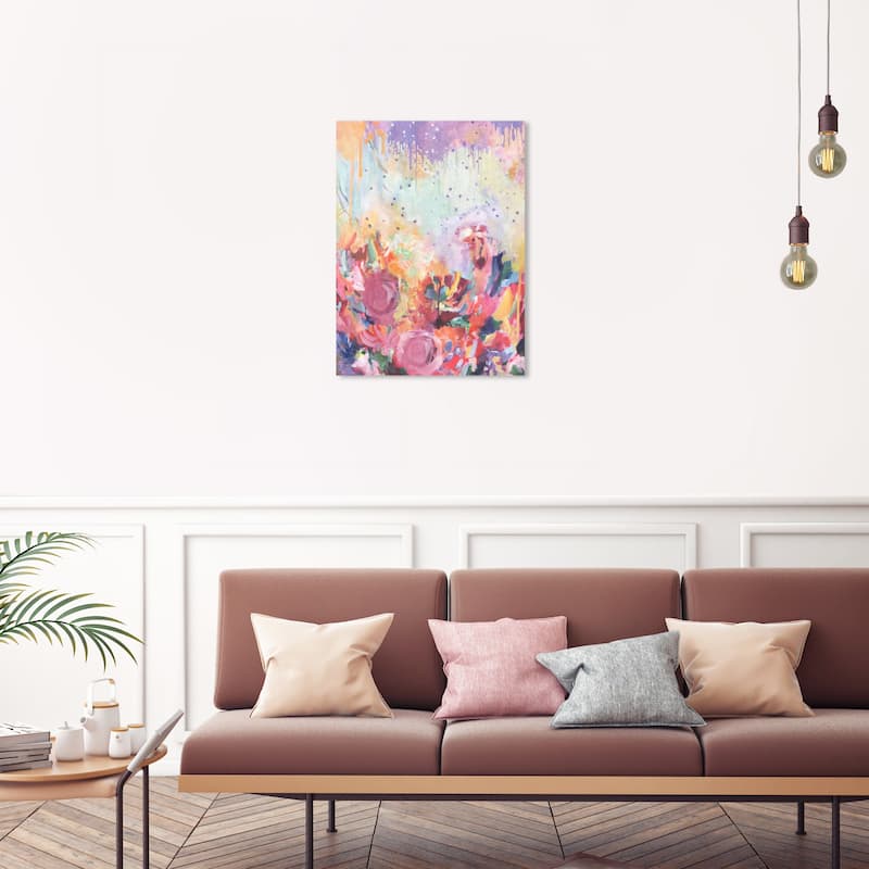 Wynwood Studio Canvas Abstract Cotton candy Pink and Modern & Contemporary Wall Art Canvas Print - 30 x 20