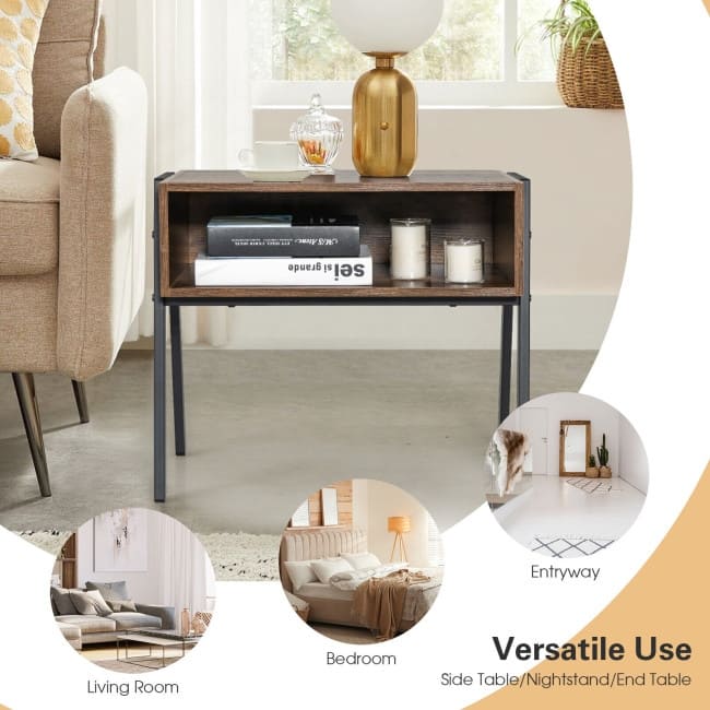 2 Pieces Stackable Night Stand Bedside End Table Set - 21" x 14" x 18" (L x W x H)