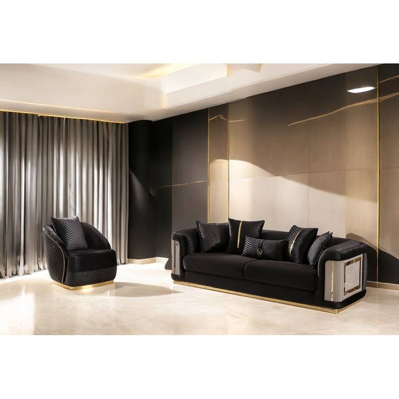 Evelance Modern Upholstered 93'' Velvet Pillow Back