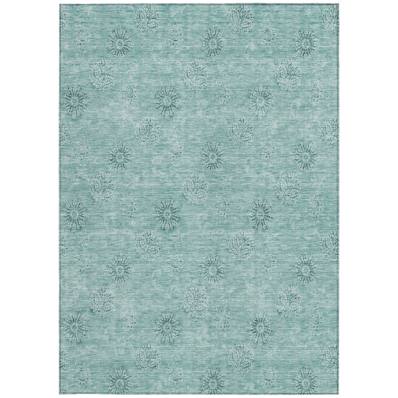 HomeRoots Floral Transitional Rectangle Outdoor Rug