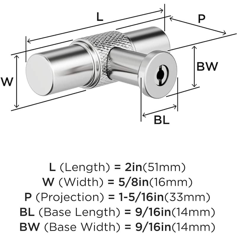 Amerock BP37741 Faraday 5/8" Knurled Bar Cabinet Knob