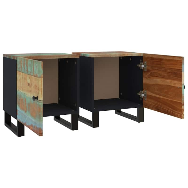 vidaXL Bedside Cabinet 15.7"x13"x18.1" Solid Wood