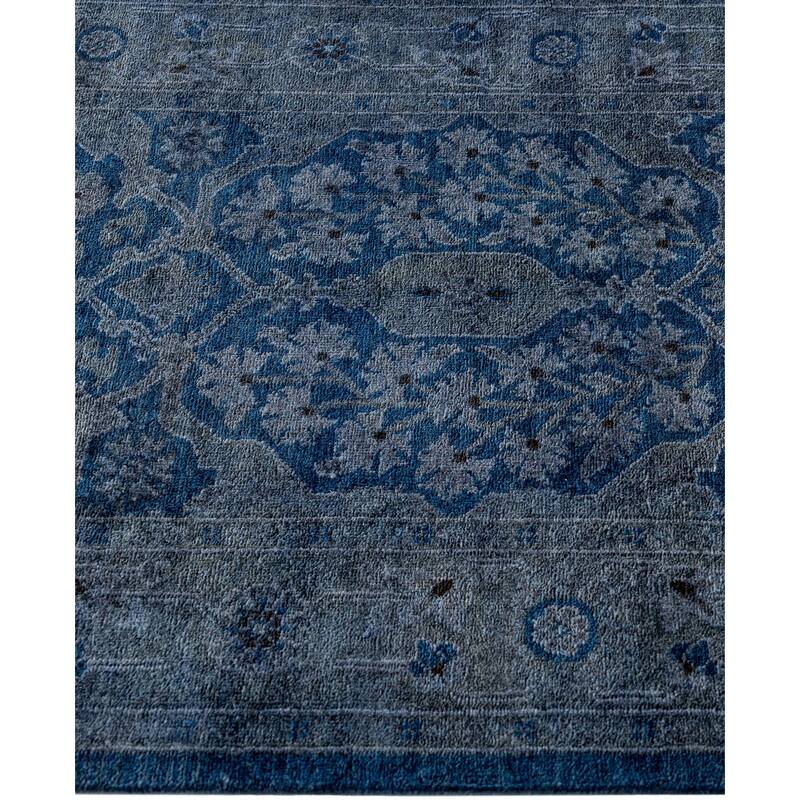 Overdyed One-of-a-Kind Hand-Knotted Runner Rug - Gray - 2' 7" x 20' 3"