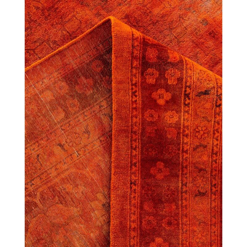Overdyed, One-of-a-Kind Hand-Knotted Area Rug - Orange - 11' 10" x 16' 10"
