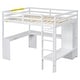 preview thumbnail 7 of 23, Full Loft Bed with L-shaped Desk, Wardrobe and Storage Shelves, White