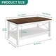 preview thumbnail 45 of 47, Farmhouse Coffee Table with Storage 2-Tier Center Table for Living Room