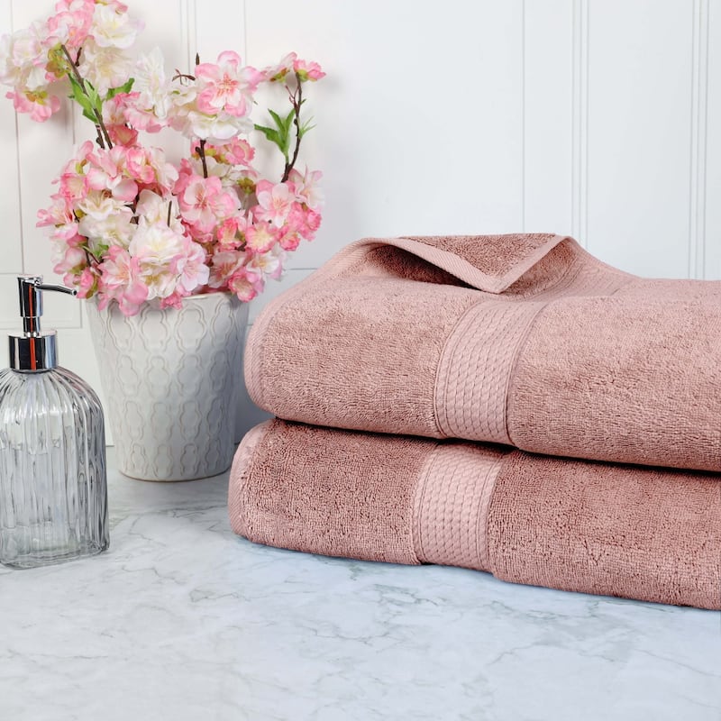 Blue Nile Mills Luxury 2-Piece Egyptian Cotton Bath Sheet Set, Thick Absorbent Oversized Bathroom Towels