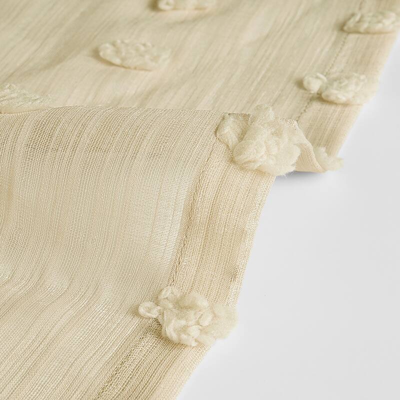 Exclusive Fabrics Strasbourg Dot Patterned Faux Linen Sheer Curtain (1 Panel)