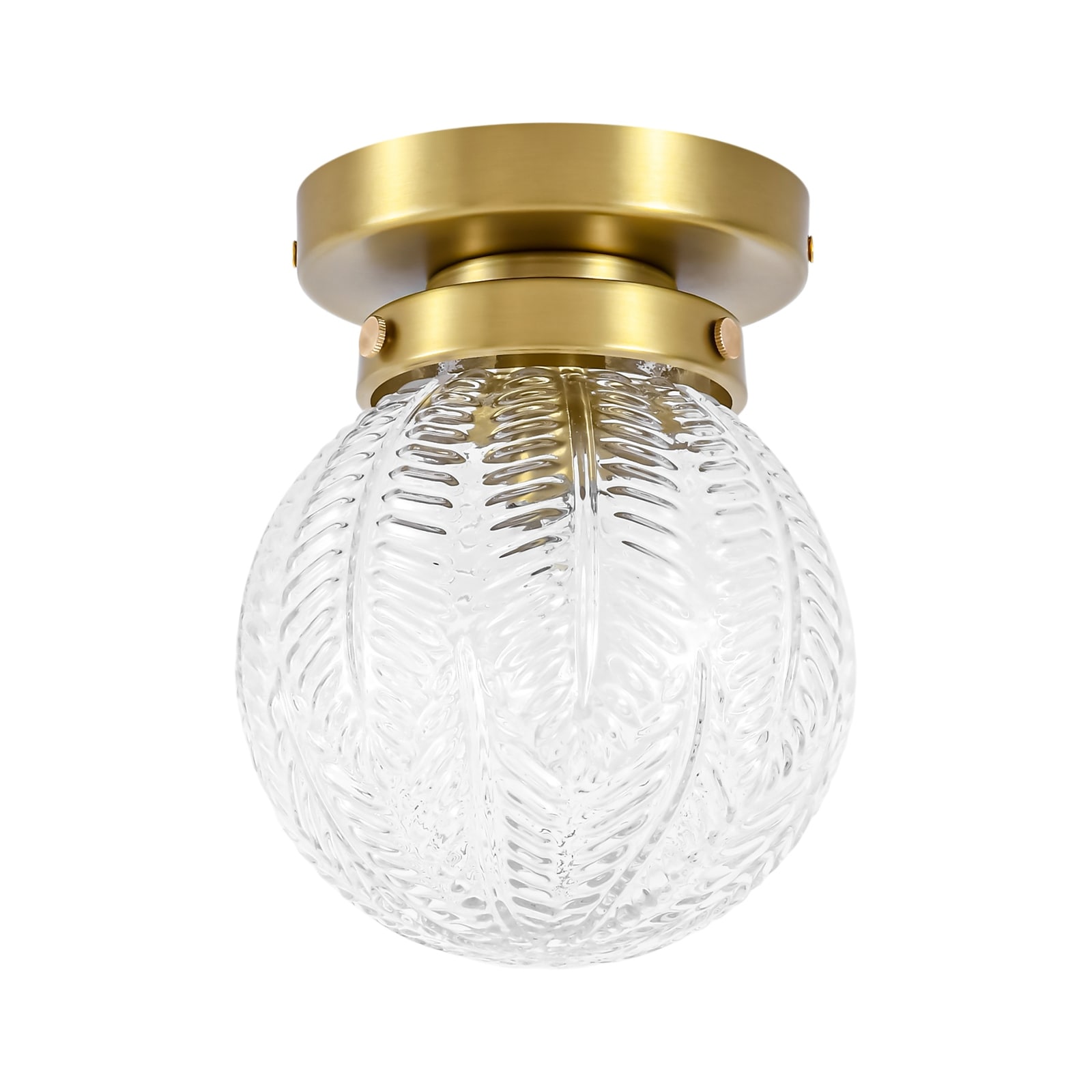 Rennnsan 1-Light Modern Glass Semi Flush Mount Ceiling Light for Bedroom Hallway - 5.9" W x 7.1" H