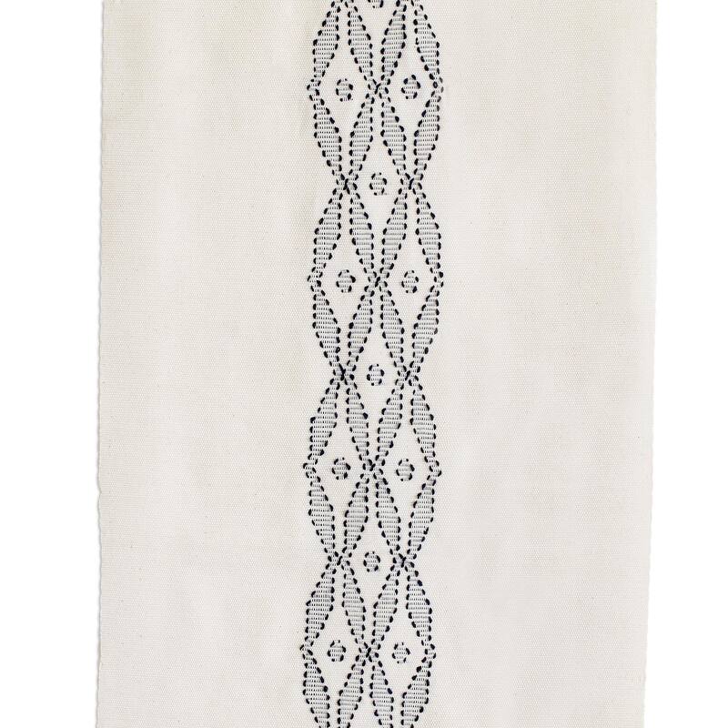 Novica Handmade Coban Diamonds In Azure Cotton Table Runner