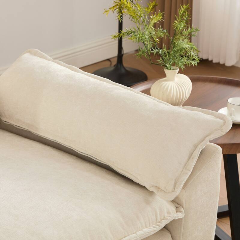 Modern Sectional Couch, for Living Room Bedroom and Apartment, Comfy Double Layer Upholstered Seat Cushion