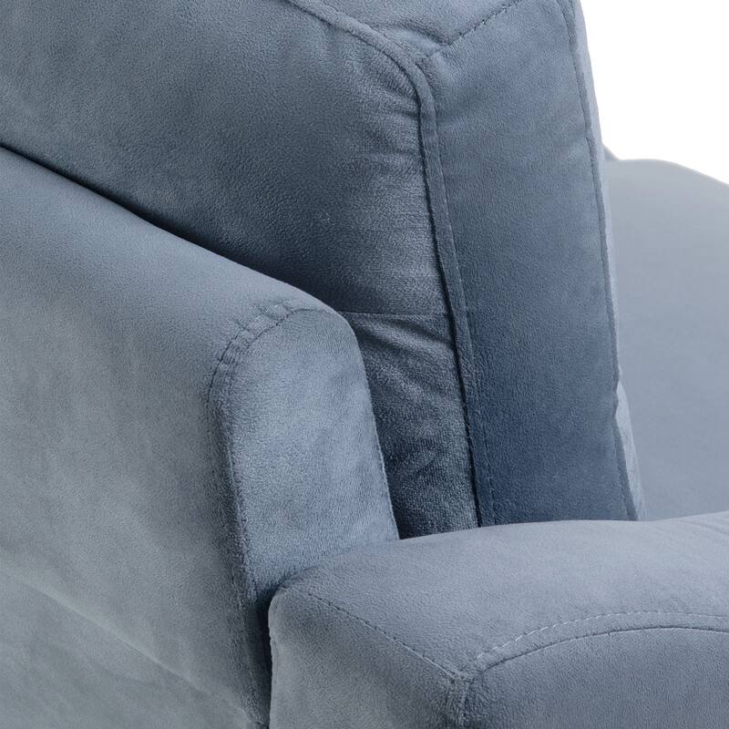 Modern Minimalist Velvet Upholstered Sofa with Plastic Legs