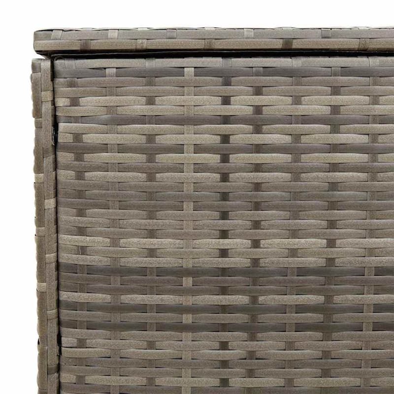 vidaXL Cushion Box Grey PE rattan, powder-coated steel, polyester - 21.7 x 39.4 x 21.9