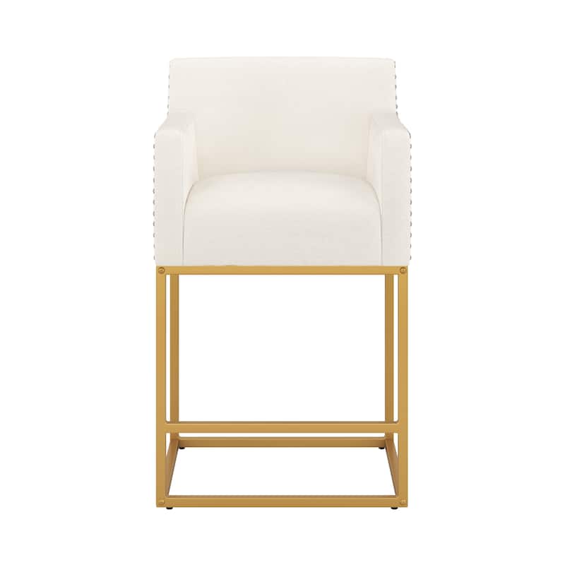 LUE BONA Modern Counter Height Bar Stools Fabric Upholstered Counter Stool - 26"H
