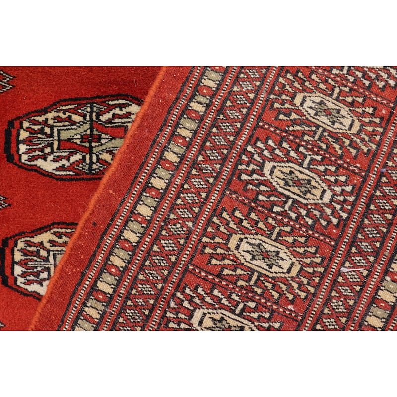 Rustic Bokhara Buchanan Rust/Beige Hand Knotted Wool Rug - 3'11'' x 5'9''