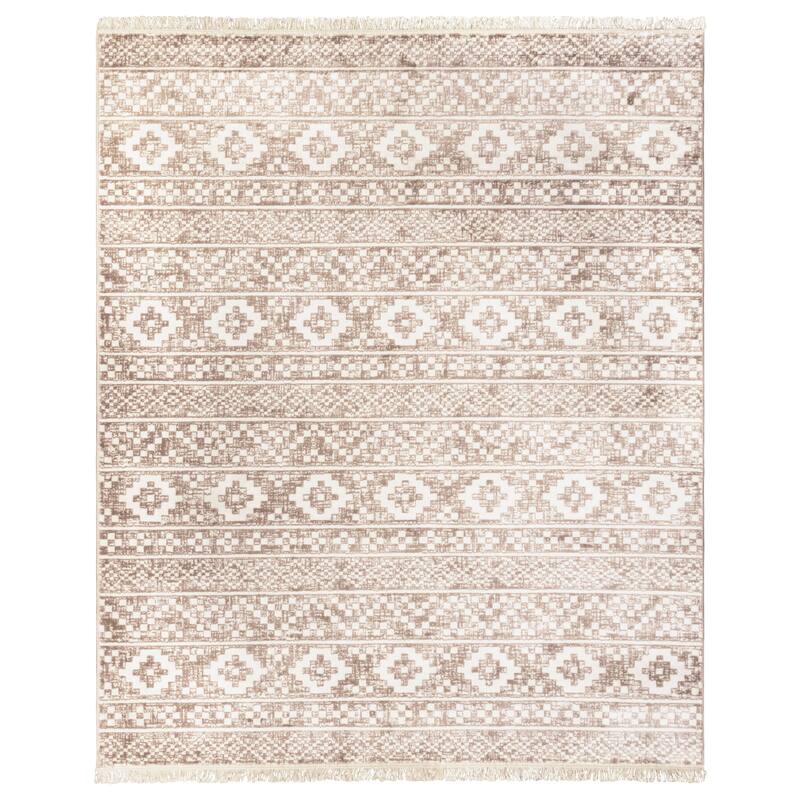Superior Genaine Contemporary Geometric Fringe Indoor Runner or Area Rug