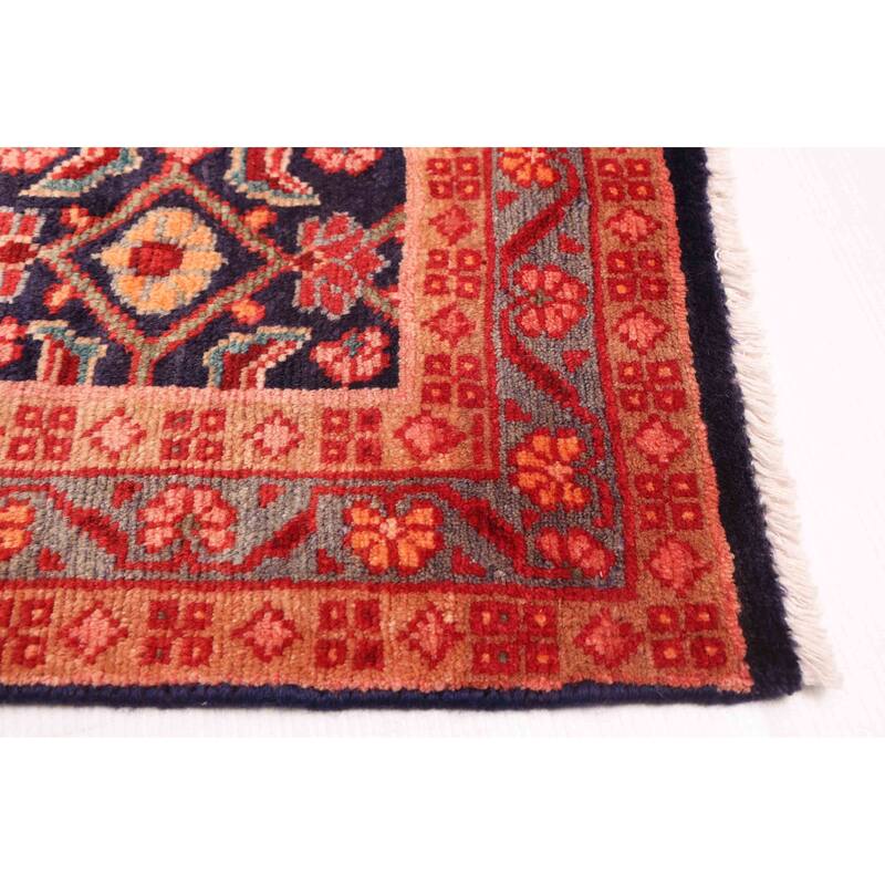 ECARPETGALLERY Hand-knotted Andelz Dark Navy Wool Rug - 3'7 x 10'10