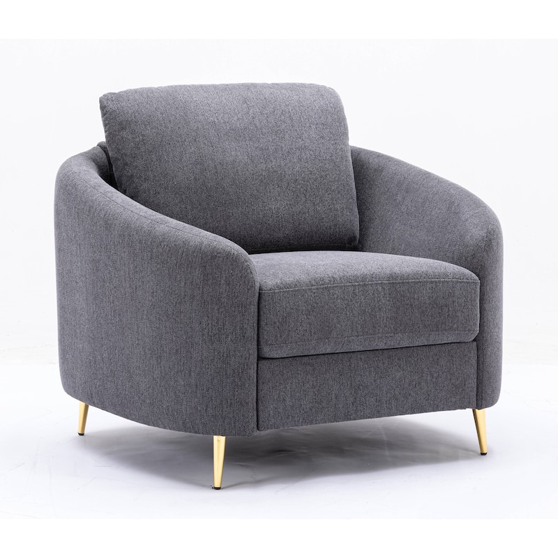 Vibrant Gray Chair with Metal Leg