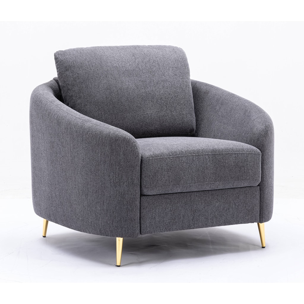 Vibrant Gray Chair with Metal Leg