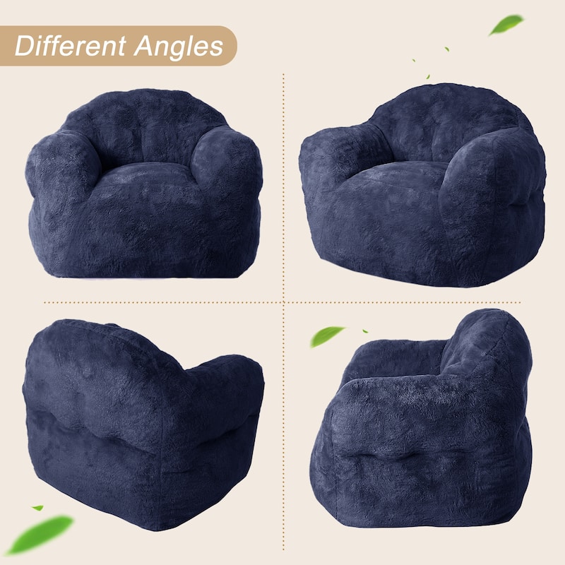 Extra Large Pre-Filled Navy Blue Bean Bag Chair Sofa for Living Room Bedroom