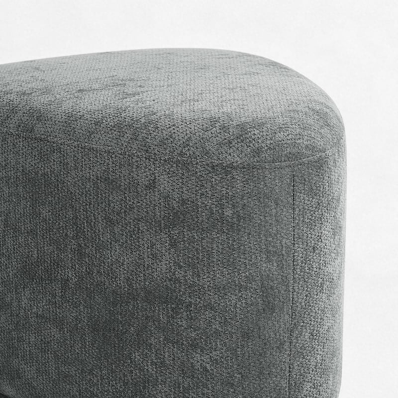 Bonnie 26"/43" W Chenille Small/ Oversized Triangular Cheese Ottoman