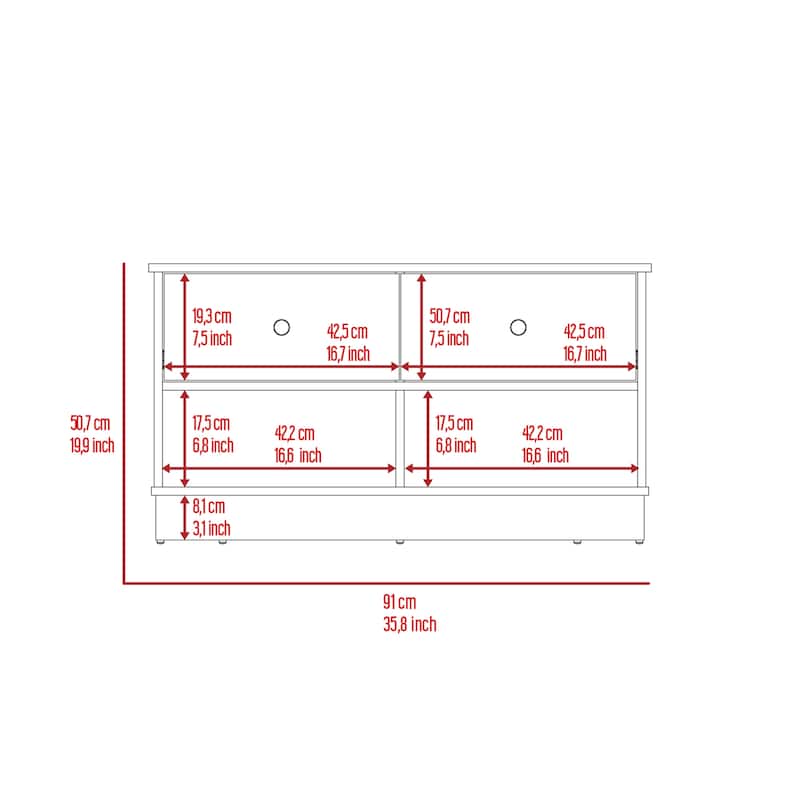 Storage Bench Lower Shelf And Two Drawers
