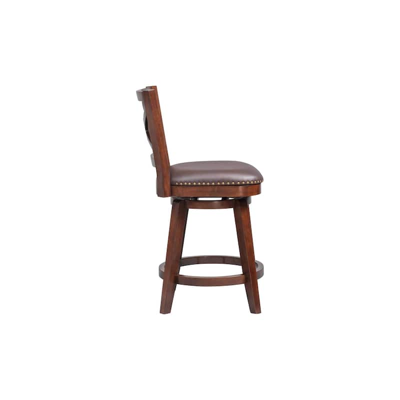 Broodmoor Brown Swivel Wood Stool