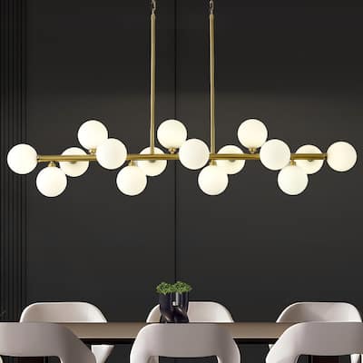 55in Modern Linear Chandeliers Large Pendant Lights Kitchen Island Lighting 16-Light Mid Century Sputnik Chandeliers