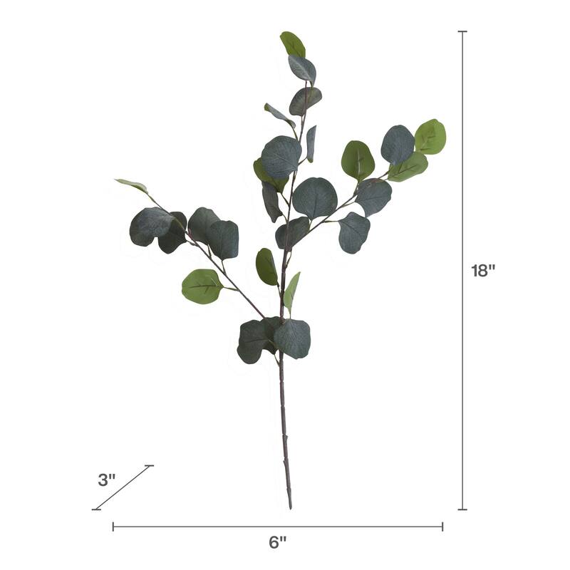 Elements Set of 6 Artificial Eucalyptus, 25 Inch - N/A