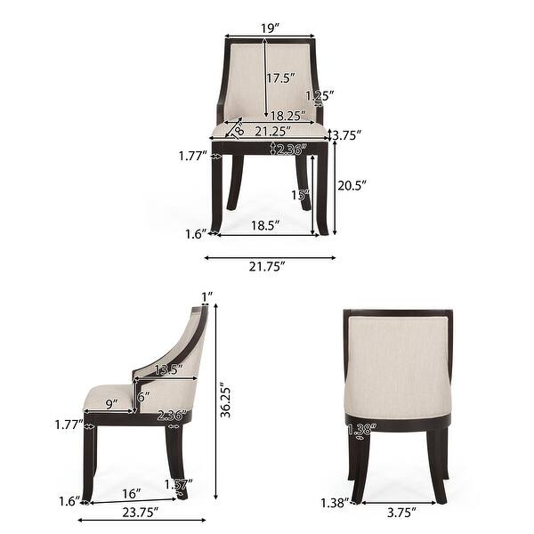 Thurber Upholstered Birch Wood Dining Chairs (Set of 2) by Christopher