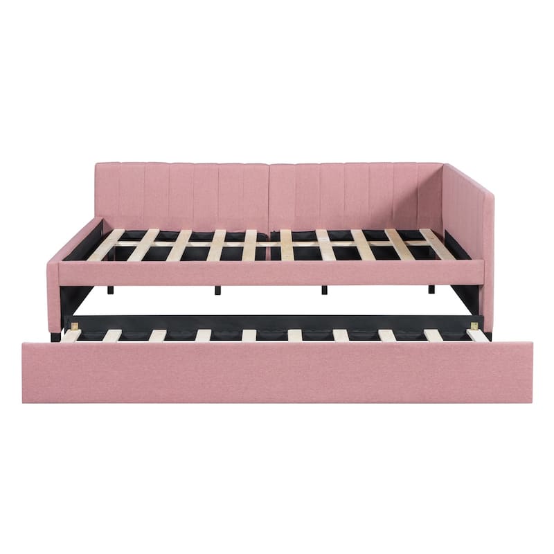 Merax Full Size Upholstered Daybed with Trundle