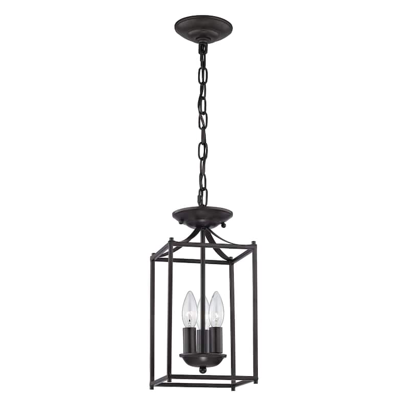 Foyer 7-inch Wide 3-Light Mini Pendant in Oil Rubbed Bronze - 7in W x 7in D x 15in H - Oil Rubbed Bronze