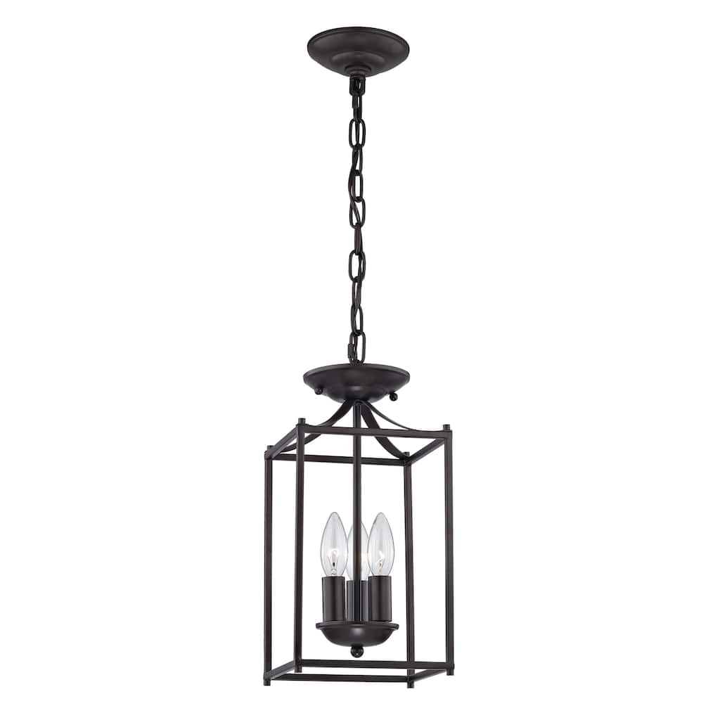 Foyer 7-inch Wide 3-Light Mini Pendant in Oil Rubbed Bronze - 7in W x 7in D x 15in H