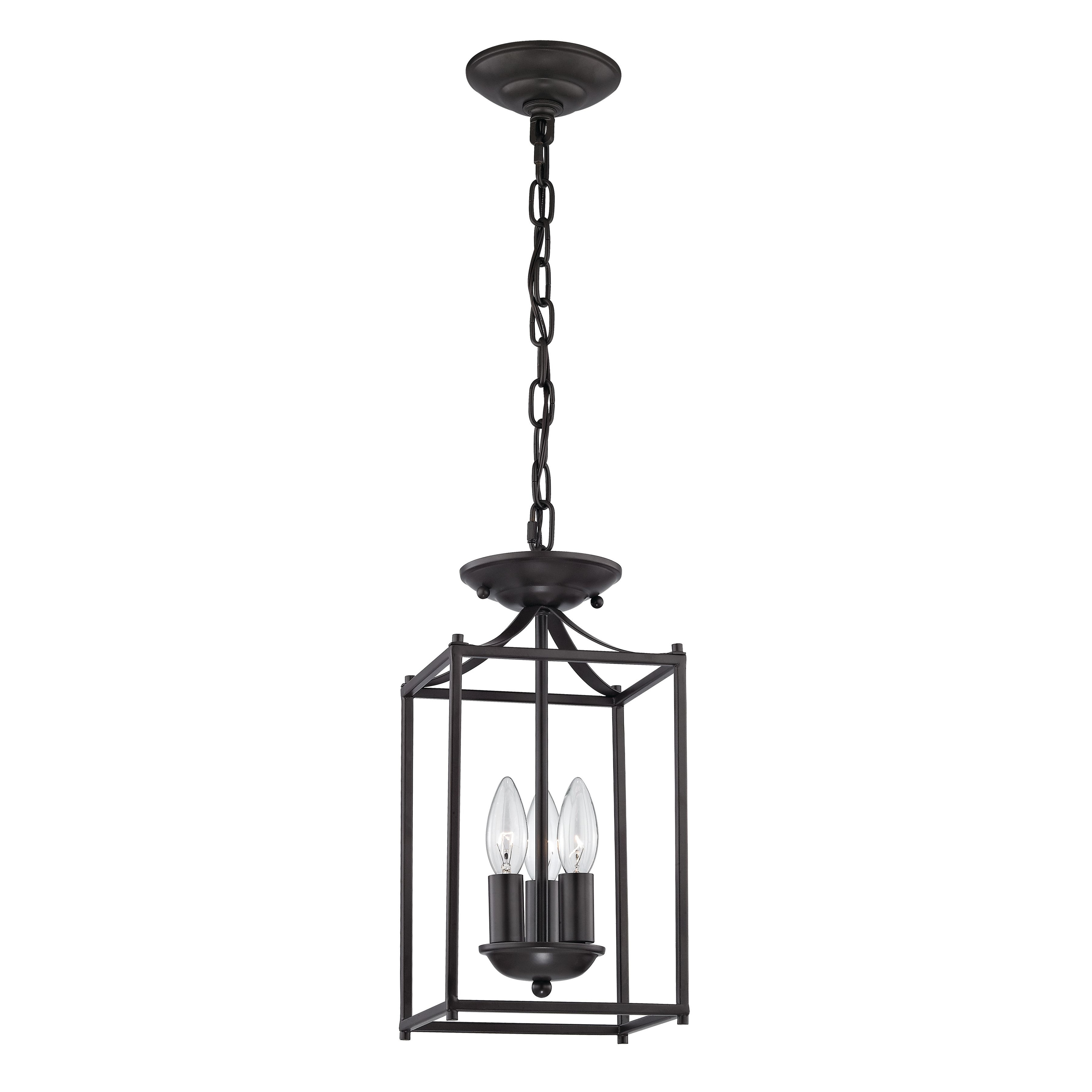 Foyer 7-inch Wide 3-Light Mini Pendant in Oil Rubbed Bronze - 7 inch Wide
