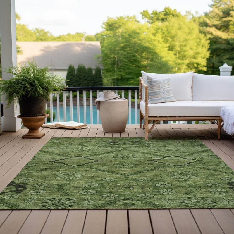 Machine Washable Indoor/ Outdoor Chantille Boho Global Rug