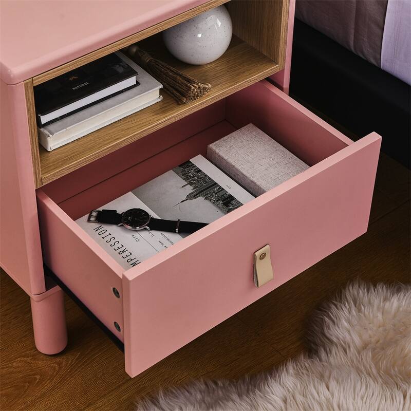 Modern Woode Bedside Table with Drawer and Legs