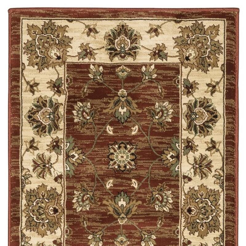 HomeRoots Floral Traditional Runner Area Rug - 92.52 in. x 26.77 in. x 0.43 in.