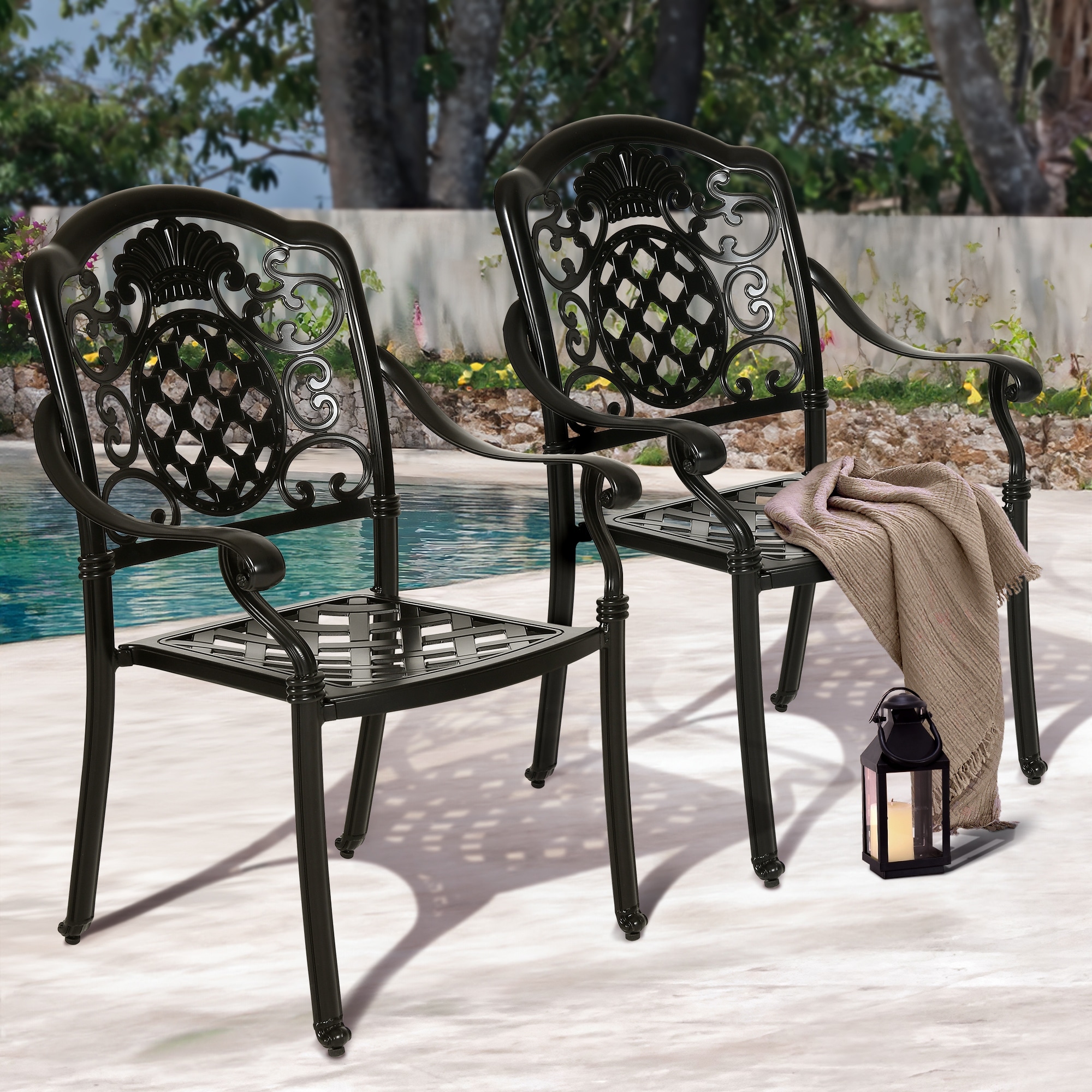 cast iron garden chairs with arms