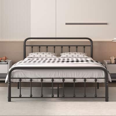 Javlergo Modern Platform Bed Frame Twin/Full/Queen/King Size Metal Bed with Headboard and Footboard