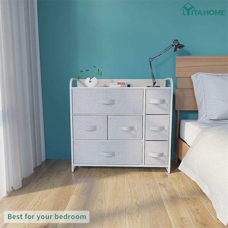 Fabric Dresser with 7 Drawers