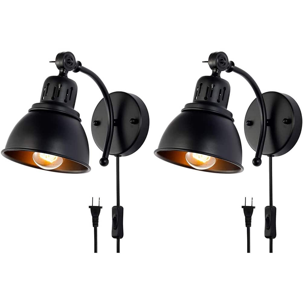 2 pack plug in wall sconce light vintage black light