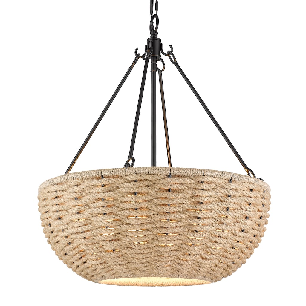 Golden Lighting Hathaway 4-light Pendant in Matte Black