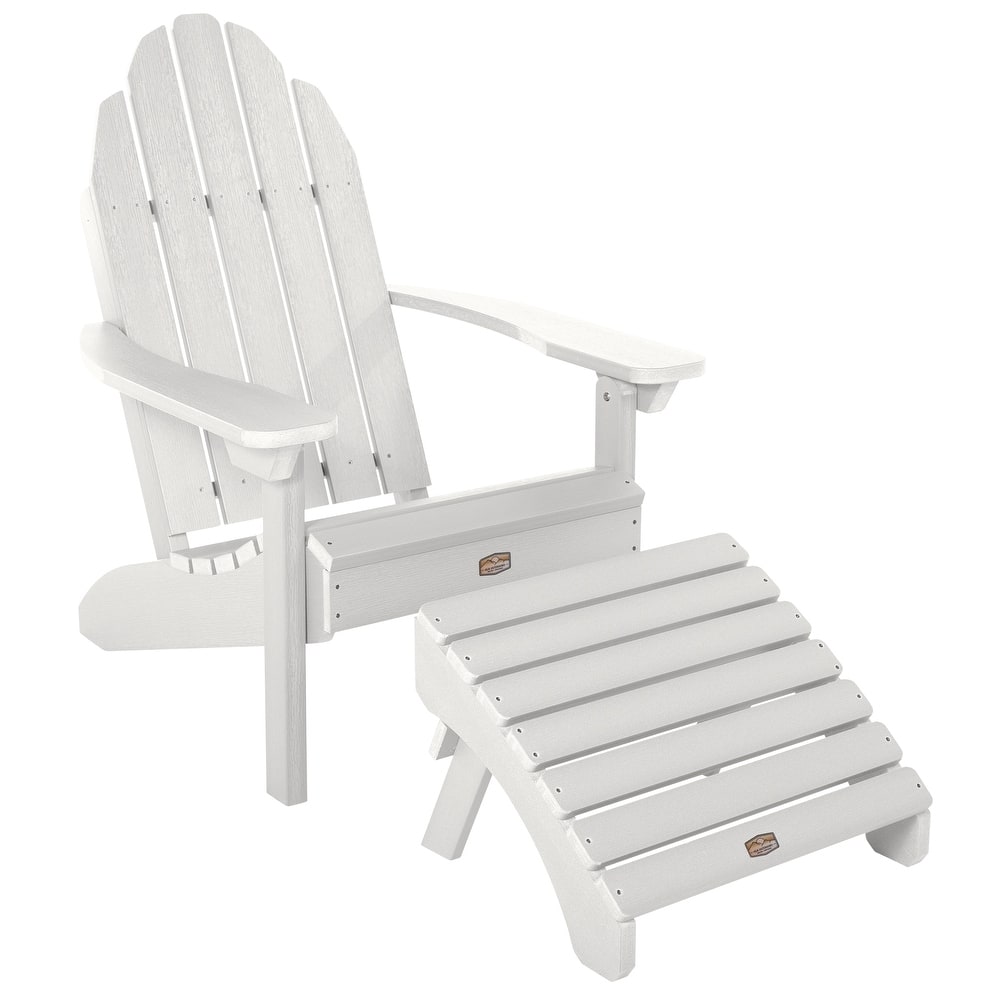 HIGHWOOOD Essential Adirondack Chair with Folding Ottoman