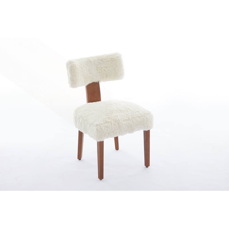 Set of 2 Fabric Modern Armless Dining Chairs