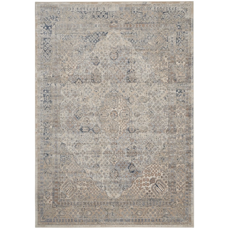 Malta Vintage Oriental Bordered Medallion Area Rug